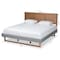 Baxton Studio Gabriela Grey Upholstered and Ash Walnut Wood King Size Platform Bed 164-9415-9427 - alternate 5